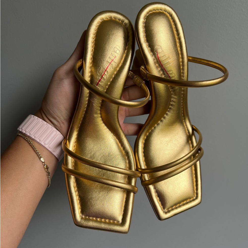 Cult Gaia Gold Sandals size 37M - Picture 2 of 9